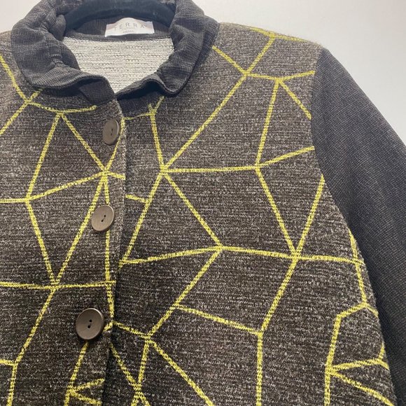 Terra SJ Apparel Stretch Printed Collared Long Sleeve Button Down Shirt Small - Picture 6 of 16